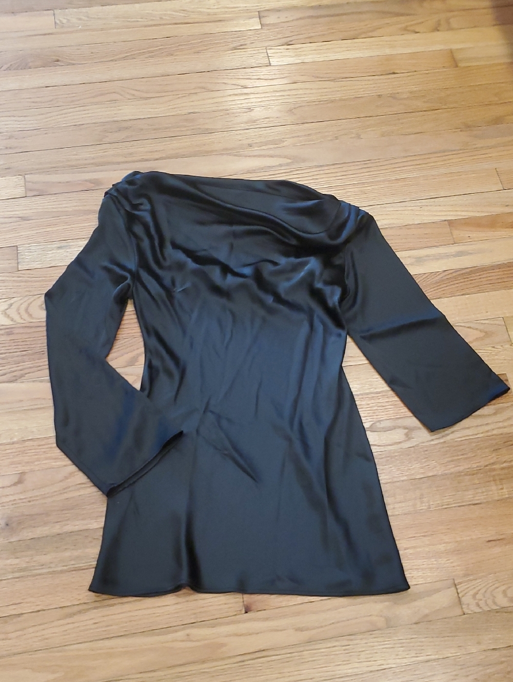 ASOS One-Shoulder Black Satin Mini Dress
